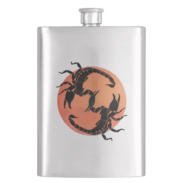 Petaca Diseño gráfico tribal de escorpión (Anverso)