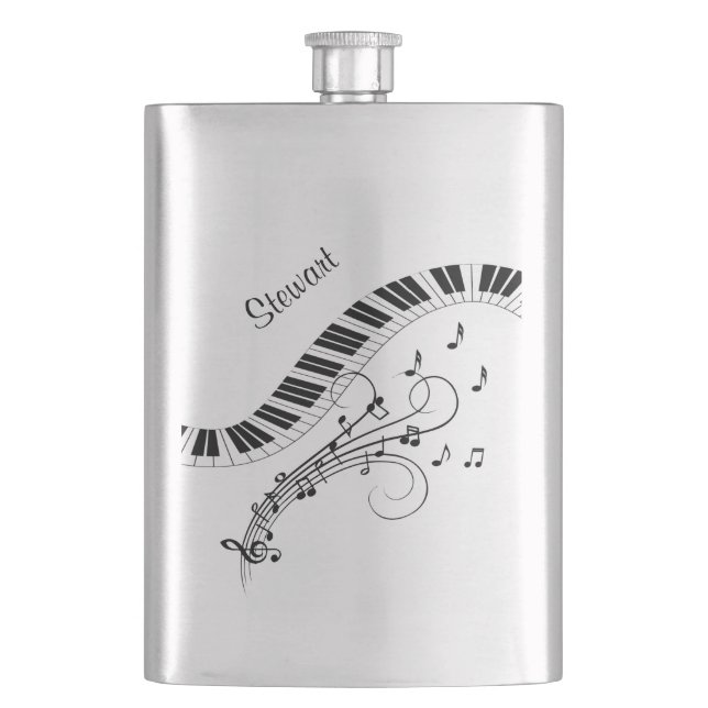 Petaca Diseño musical de teclado de piano (Anverso)