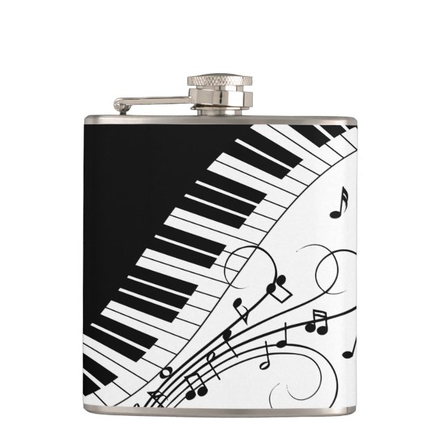 Petaca Diseño musical de teclado de piano (Anverso)