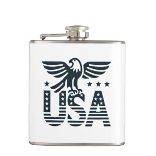 Petaca Diseño patriótico del águila de EE.UU. - Estrellas