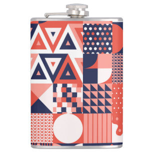 Petaca Diseño retro Bauhaus, geométrico colorido.