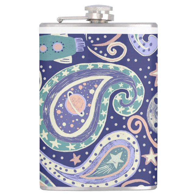 Petaca Diseño Retro de Galaxia Espacial (Anverso)