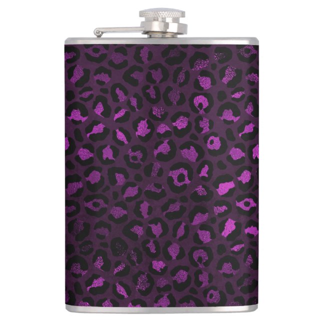 Petaca Diseño serie Leopardo morado y dorado 5 (Anverso)