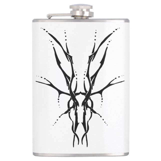 Petaca Diseño tribal de cráneo de ciervos para cazadores  (Anverso)