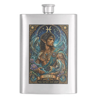 Petaca Diseño zodiacal masculino celestial de Piscis