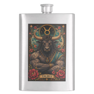 Petaca diseño zodiacal masculino celestial Tauro