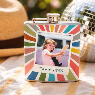 Petaca Diversión Retro Cumpleaños Personalizado Foto Vint