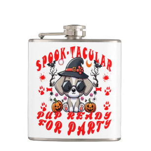 Petaca ¡Divertido diseño de calabaza de perro en Hallowee