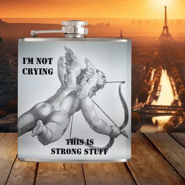 Petaca Divertido Heartbreak Remedy Cupid Flask (Metallic style flask with a cupid angel and your own funny texts - love - Valentine's Day)