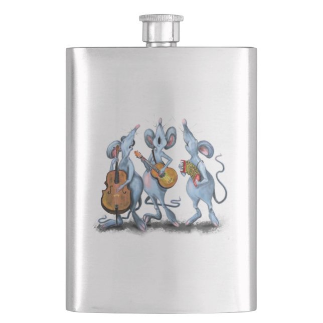 Petaca Divertido matraz con banda de música del ratón (Anverso)