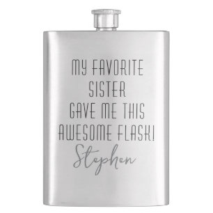 Petaca Divertido Personalizado de Hermana Favorita Modern
