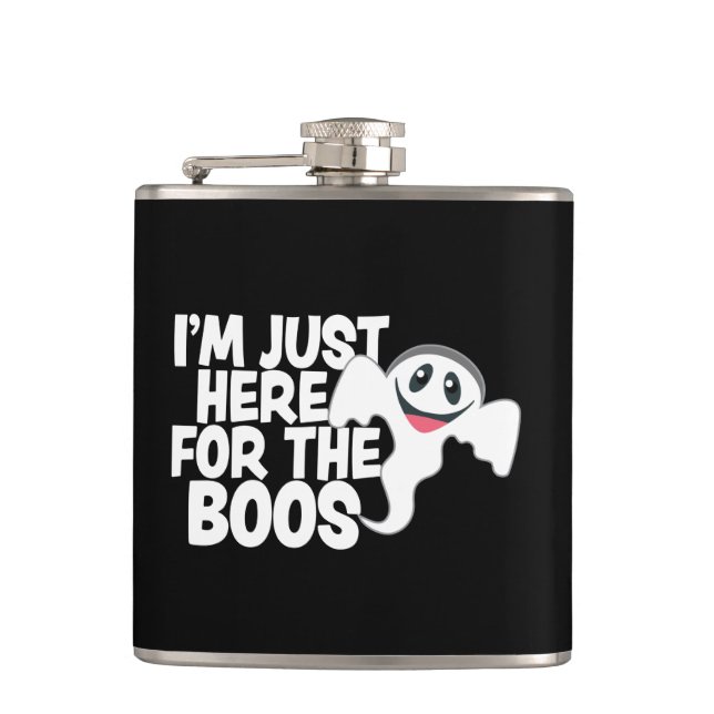 Petaca Diviértete con el fantasma de Halloween Boos Pun  (Anverso)