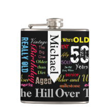 DIY Text | 50.º cumpleaños feliz | Flask de hito