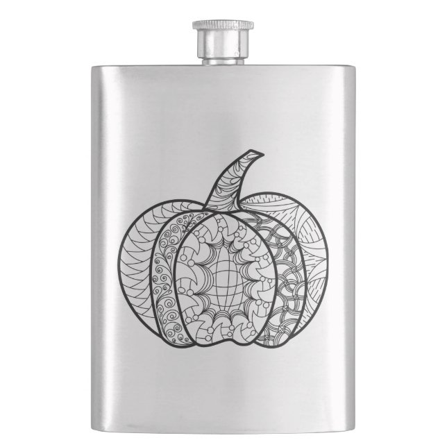 Petaca Dodles de Halloween calabazas de boho mandala de o (Anverso)