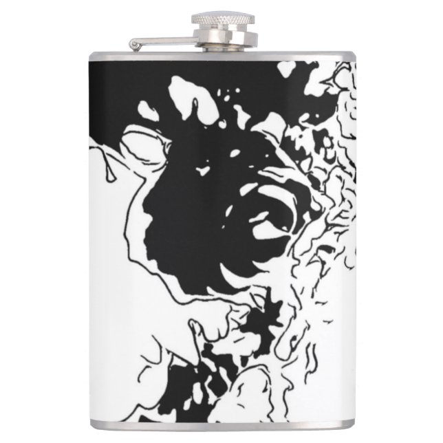 Petaca Doodle de flores (Anverso)