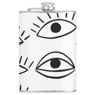 Petaca Doodle eye, patrón creativo sin costuras.