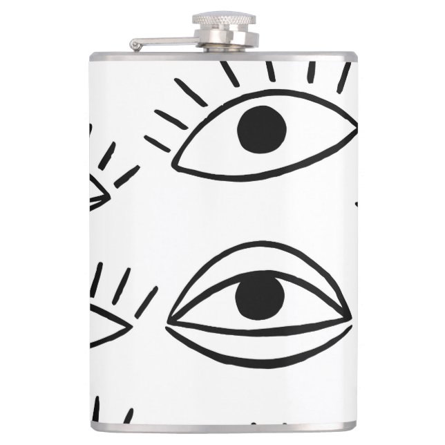 Petaca Doodle eye, patrón creativo sin costuras. (Anverso)