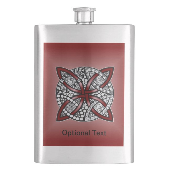 Petaca Doodle Red Celtic Knot (Anverso)