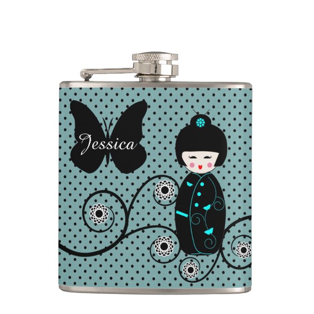 Petaca Dot japonés de polka personalizado (Anverso)