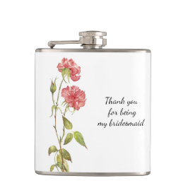 Petaca Doy las gracias a la dama de honor floral rosa