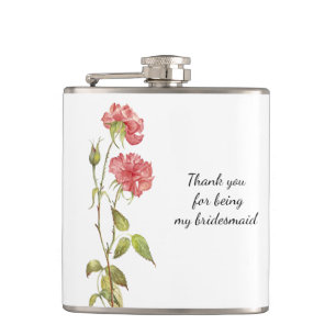 Petaca Doy las gracias a la dama de honor floral rosa