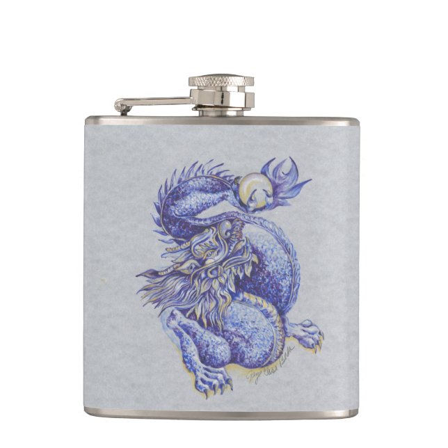 Petaca Dragón azul (Anverso)