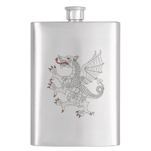 Petaca Dragon Rampant Argent