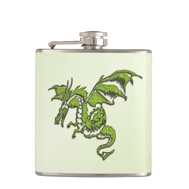 Petaca Dragón Volador Verde  (Anverso)