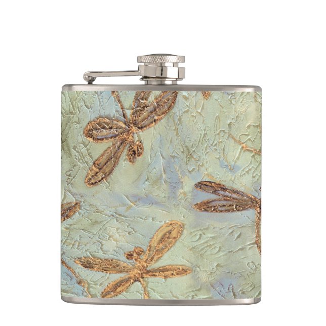 Petaca Dragonfly Dance Gold (Anverso)