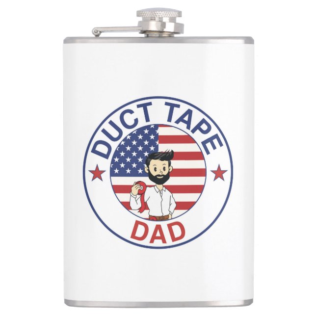 Petaca Duct Tape Dad - Frasco envuelto en vinilo (Anverso)