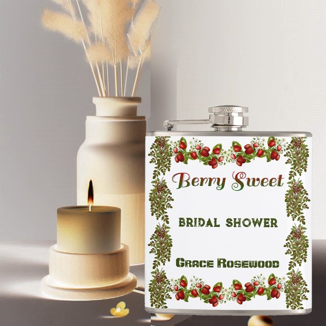 Petaca Dulce Follaje de Otoño Bayas Dulces Despedida de S (Cute Fall Foliage Autumn Berry Sweet Bridal Shower Flask)