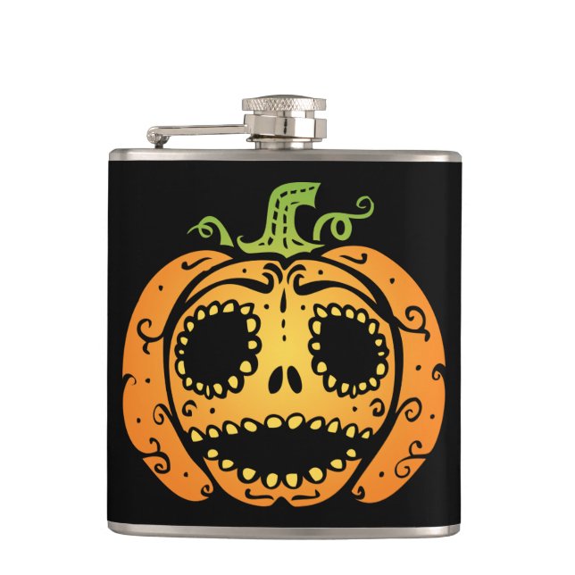 Petaca Dulce rostro de calabaza de Halloween (Anverso)