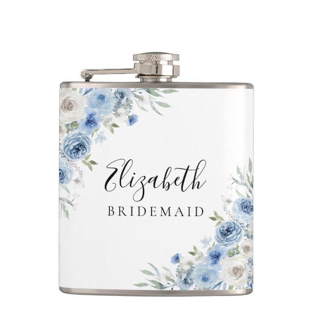 Petaca Duste Blue Ivory Bridal Shower Flask (Anverso)