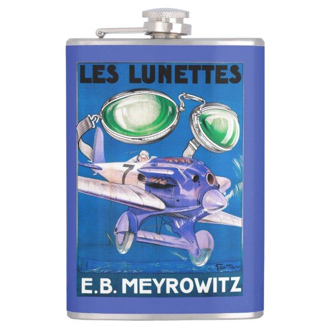Petaca E.B. Anuncio de las gafas de vuelo de Meyrowitz (Anverso)