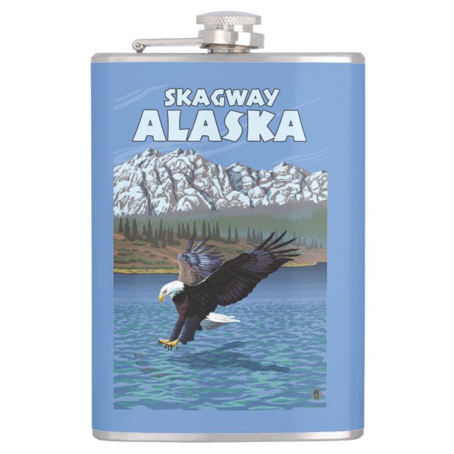 Petaca Eagle calvo que se zambulle - Skagway, Alaska (Anverso)