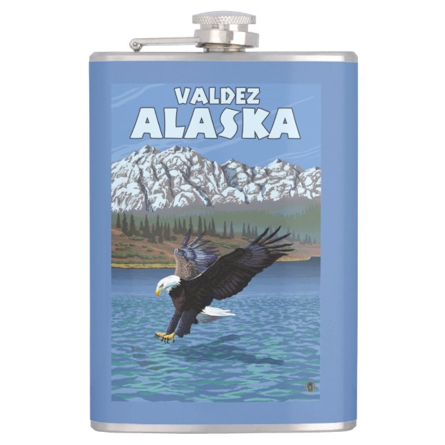 Petaca Eagle calvo que se zambulle - Valdez, Alaska (Anverso)