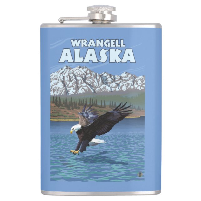 Petaca Eagle calvo que se zambulle - Wrangell, Alaska (Anverso)