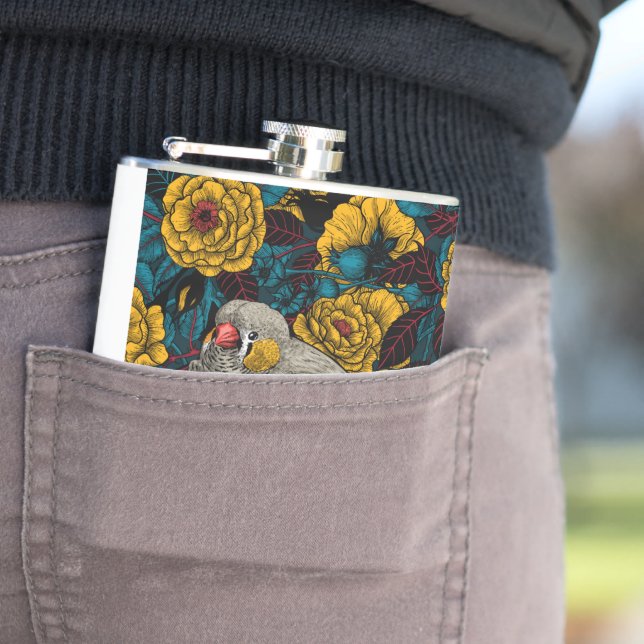 Petaca Eca de cebra y arbusto rosa (In Situ)