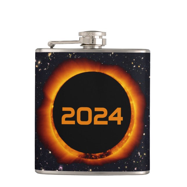 Petaca Eclipse solar total 2024 Fecha Starry Sky (Anverso)