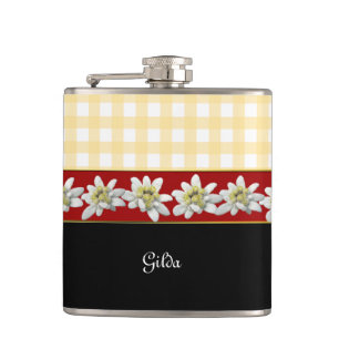 Petaca Edelweiss Flores Personalizado Flask