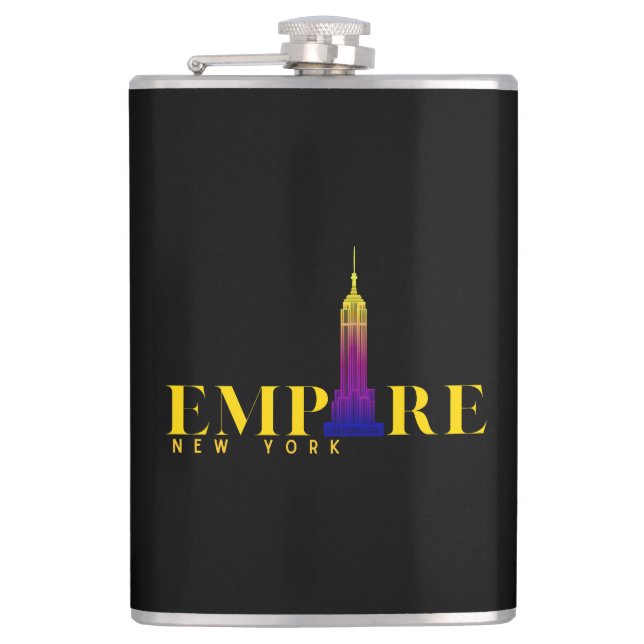 Petaca Edificio Empire State-Nueva York-Dorado Vibrante (Anverso)