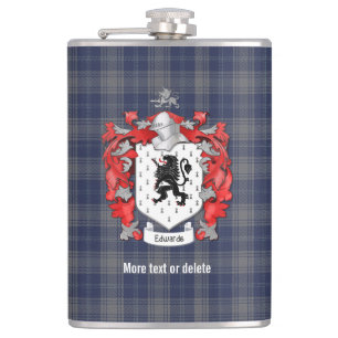 Petaca Edwards Family Crest y Tartán Plaid