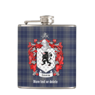 Petaca Edwards Family Crest y Tartán Plaid