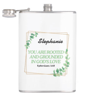 Petaca Efesianos 3:17 Están Nacidos Como Mug Personalizad