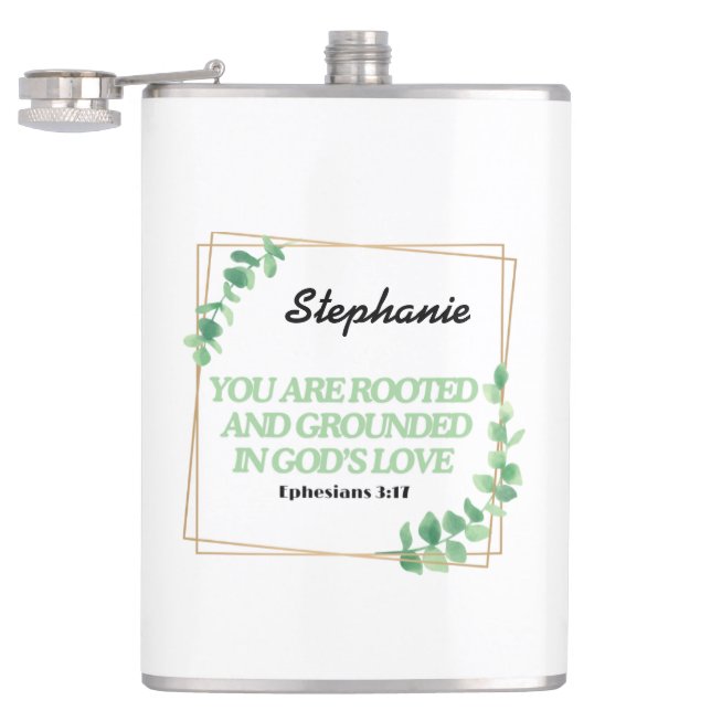 Petaca Efesianos 3:17 Están Nacidos Como Mug Personalizad (Abierto)