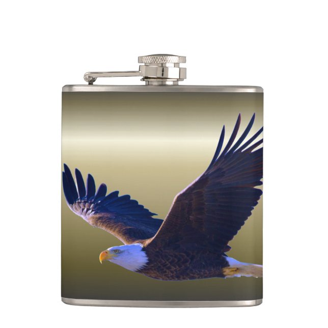 Petaca El águila calva volando (Anverso)
