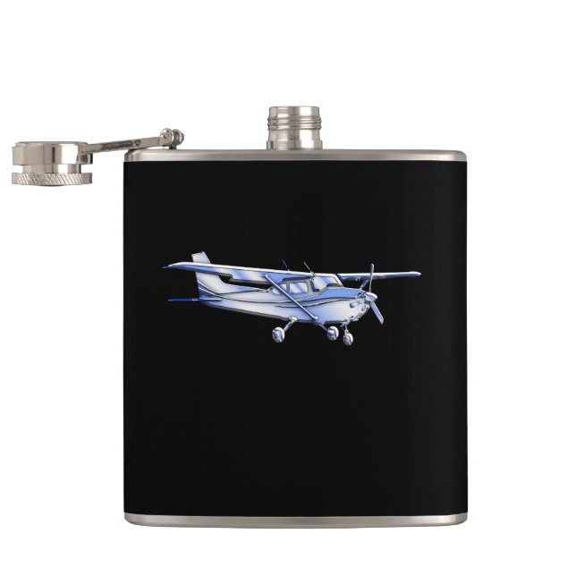 Petaca El clásico de la aviación Cessna Silhouette volar  (Abierto)