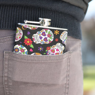 Petaca El cráneo de azúcar asusta y intimidante con sangr