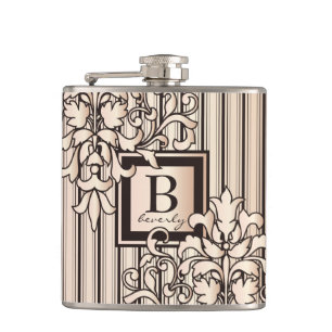 Petaca El damasco del cuarzo color de rosa raya neutral