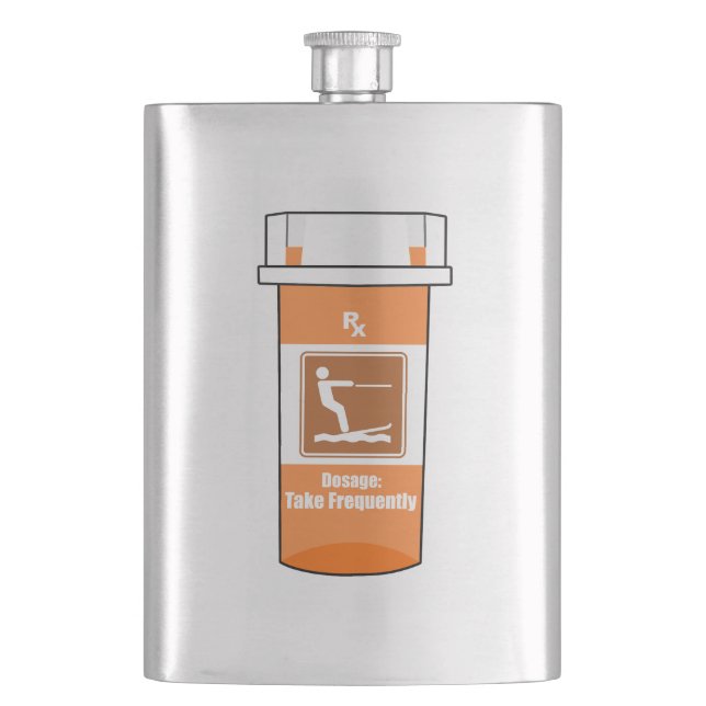 Petaca El esquí acuático es mi droga (Anverso)